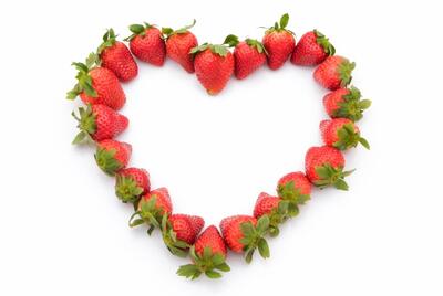 The heart from strawberries